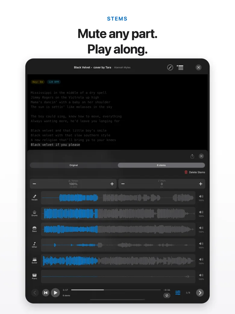 Stems on iPad