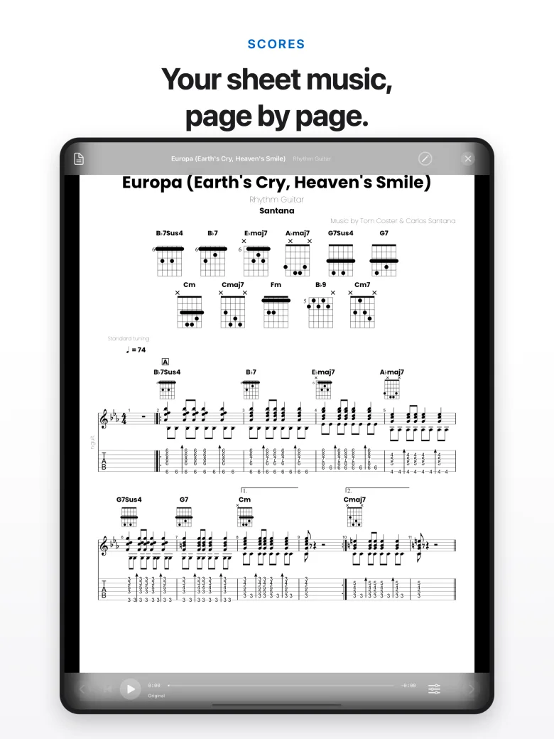 Scores on iPad