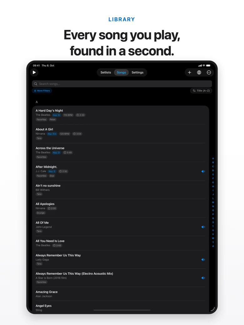 Library on iPad