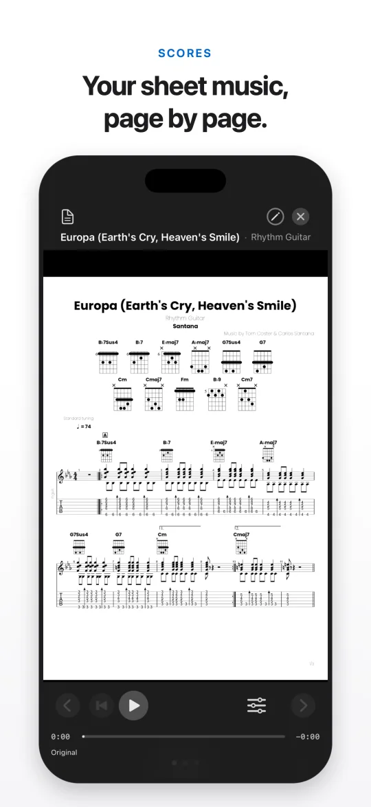 Scores — your sheet music, page by page